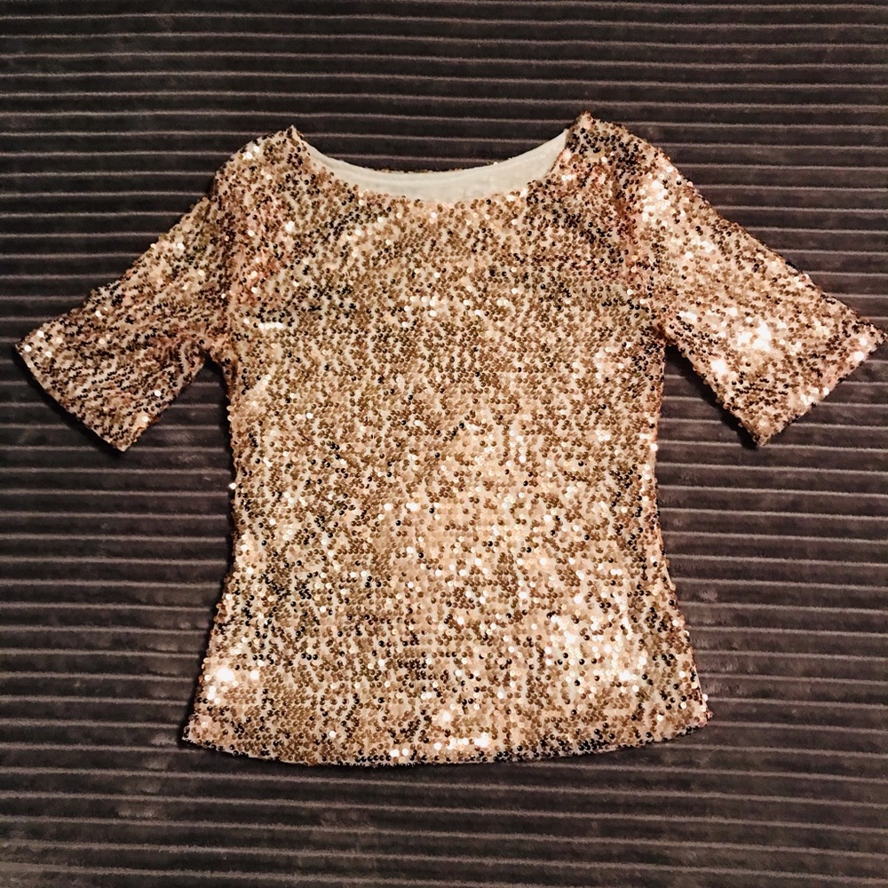 Rose gold sequin top